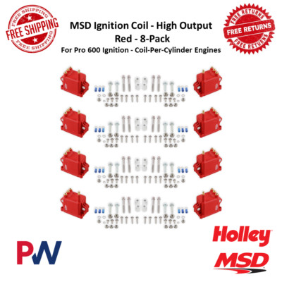 MSD High Output Ignition Coil Red 8 Pack 50000 Volts - Coil-Per-Cylinder Engines