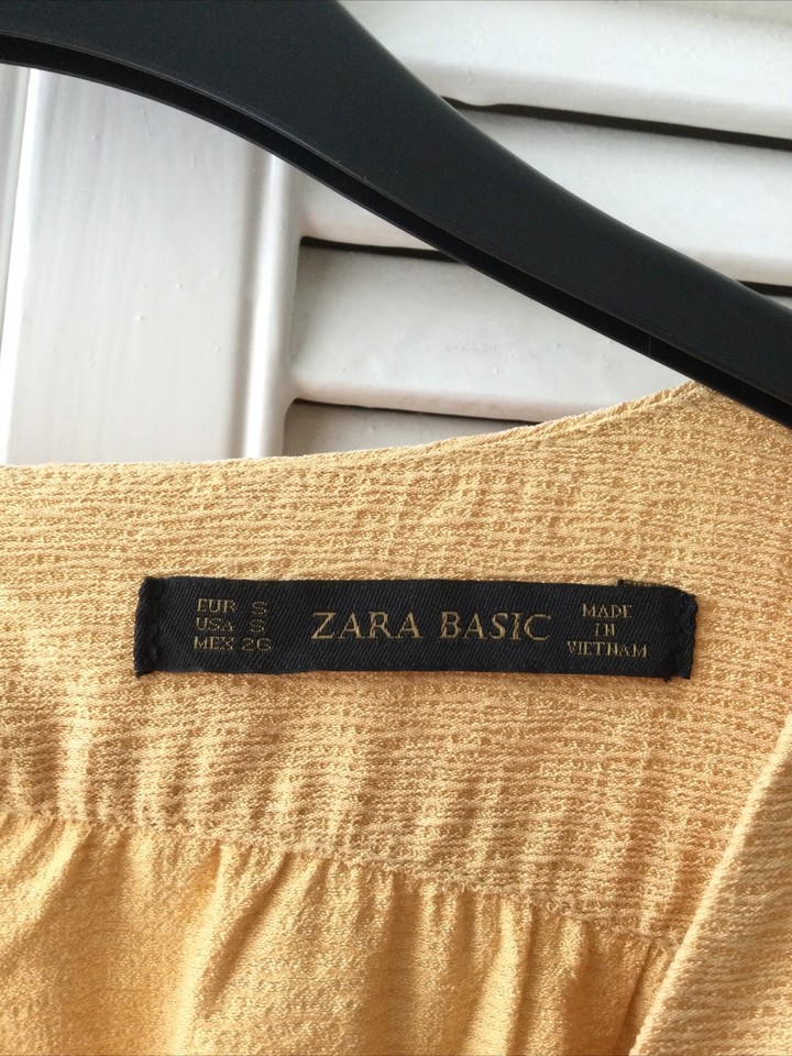 Zara Yellow 3/4 Length Sleeved Smock Dress Size S (10) eBay