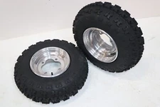 NEW 21x7x10 front tires + wheels rims HONDA 450r 400EX 300EX TRX250r POLISHED