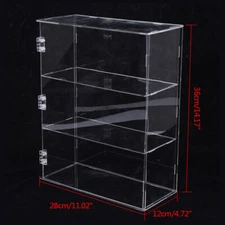 Acrylic Display Case Clear for 3Tier Dustproof Toy Showcase Holder Display Shelf