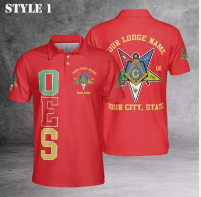 Custom Name Order of the Eastern Star Masonic Lodge OES 3D Polo Shirt S-5XL