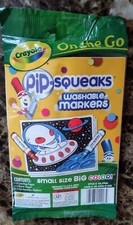 Crayola On the Go - Pip Squeaks 2 Washable Markers 6 Coloring Pages Ships FREE