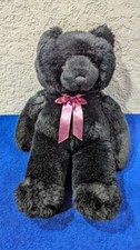 Russ Plush Bear "Blacky" Pink Ribbon 21  Tall