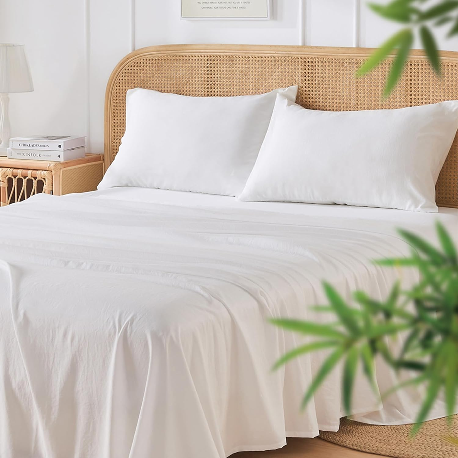 4 Pieces Cooling Queen Sheets Set, Rayon Derived from Bamboo Sheet Set - 16