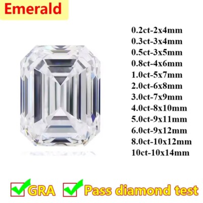 9 Shapes 0.1-10ct D Color VVS1 Moissanite Stone Loose Gemstone Excellent Cut 