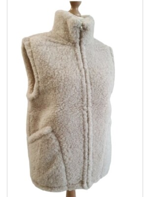 Wollweste MERINO Schurwolle 100% Merinowolle  - beige - Größen S bis XXL