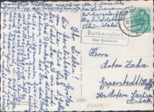 DDR, AK  mit Poststellenstempel Burkersdorf über Rudolstadt