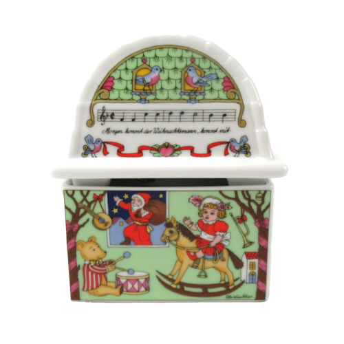 Boîte à jeux en porcelaine Hutschenreuther boîte à jeux de Noël 2001 Ole Winther design boîte à musique - Photo 1 sur 10
