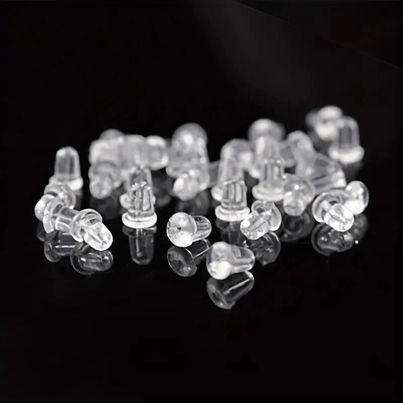 Tapones traseros para pendientes de goma de silicona de 10 piezas para accesorios de bloqueo de pendientes seguros Foto 2 de 4