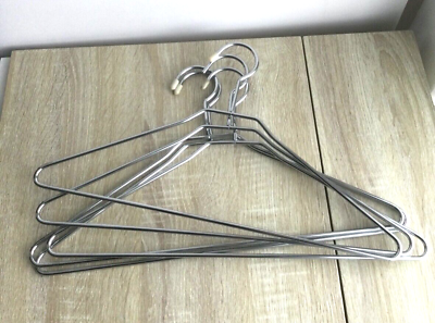Vintage 1990's Coat Hangers Strong Heavy Duty Stainless Steel