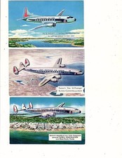 (3) Advertising Postcards - Aviation - Eastern Air Lines