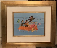 Disney Bedknobs and Broomsticks framed original painting Huge At 33? X 39? Cert.