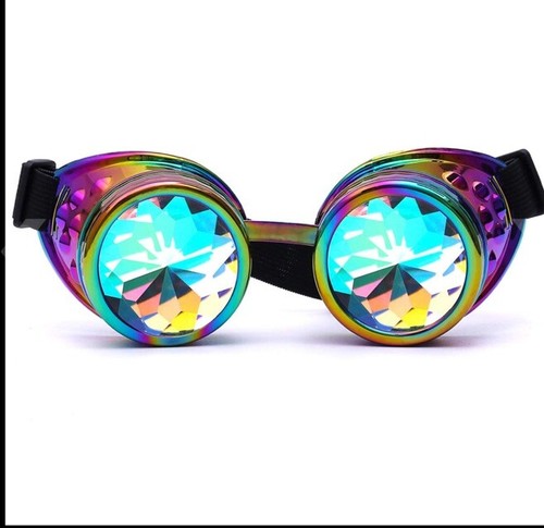 Regenbogen Steampunk Brille Retro Cyber Brille Victorian Goth Cosplay Rave - Bild 2 von 4