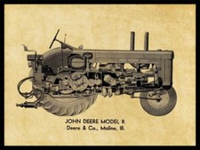 John Deere Model R Cutaway View Tractor Metal Sign: 9x12" & Free Shipping