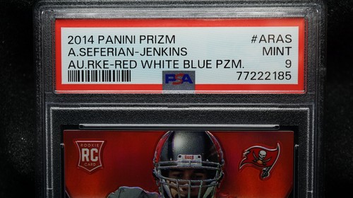 PSA 9 2014 Panini Prizm Austin Seferian-Jenkins Rc Auto Red Blue Buccaneers /100 - Picture 2 of 6