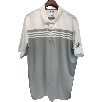 Adidas Climacool Mens XL White Gray Golf Polo Shirt