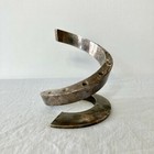 Vtg Dansk Brutalist Japan Silver Plated Spiral Candleholder Danish Modern Heavy