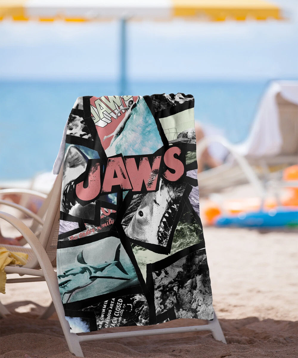 Jaws, 30"x60" Jaws Collage Beach Towel