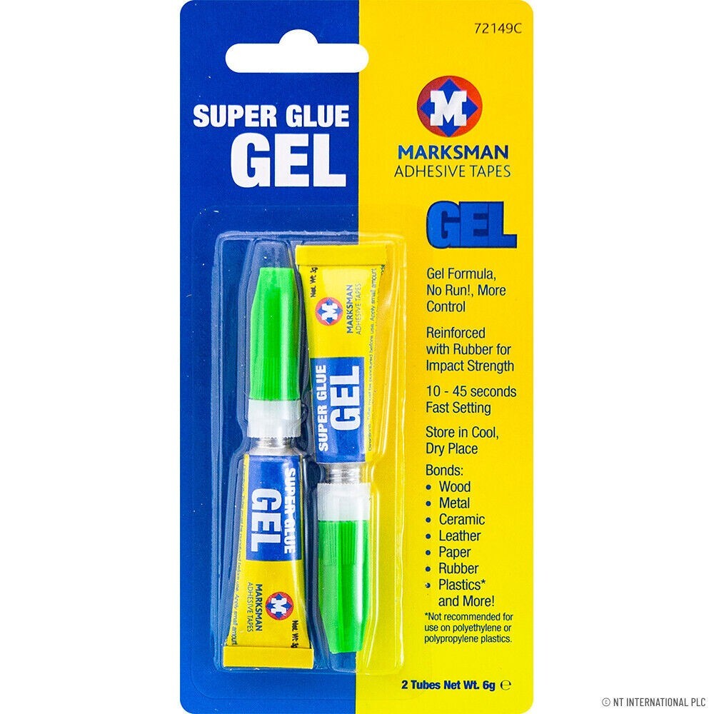 Superglue Gel Twin Pack Extra Strong Non Drip Adhesive Glue x 3g, Super  Glue