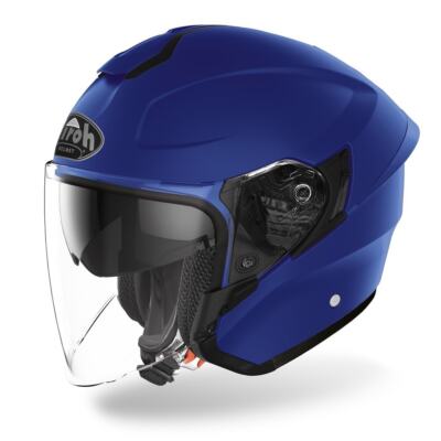 Jet Helm Aus Fiberglas Für Motorrad AIROH H-20 Blau Matt
