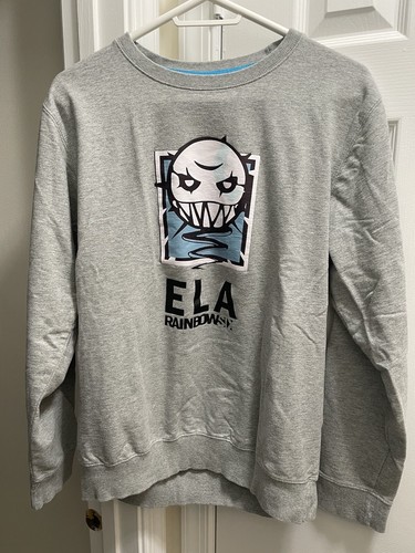 Rainbow Six Siege ELA Sweatshirt, Men's XXL Gray Graphic Print