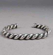 Solid 925 Sterling Silver Cuff Bracelet Adjustable Twisted Chunky Bracelets