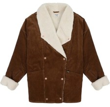 Wrangler Women's Bison Corduroy Western Ranch Coat - Size Xl Sherpa Lined - Bnwt