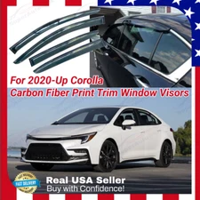 For 2020-Up Toyota Corolla Carbon Fiber Print Trims Window Visors Wind Guards