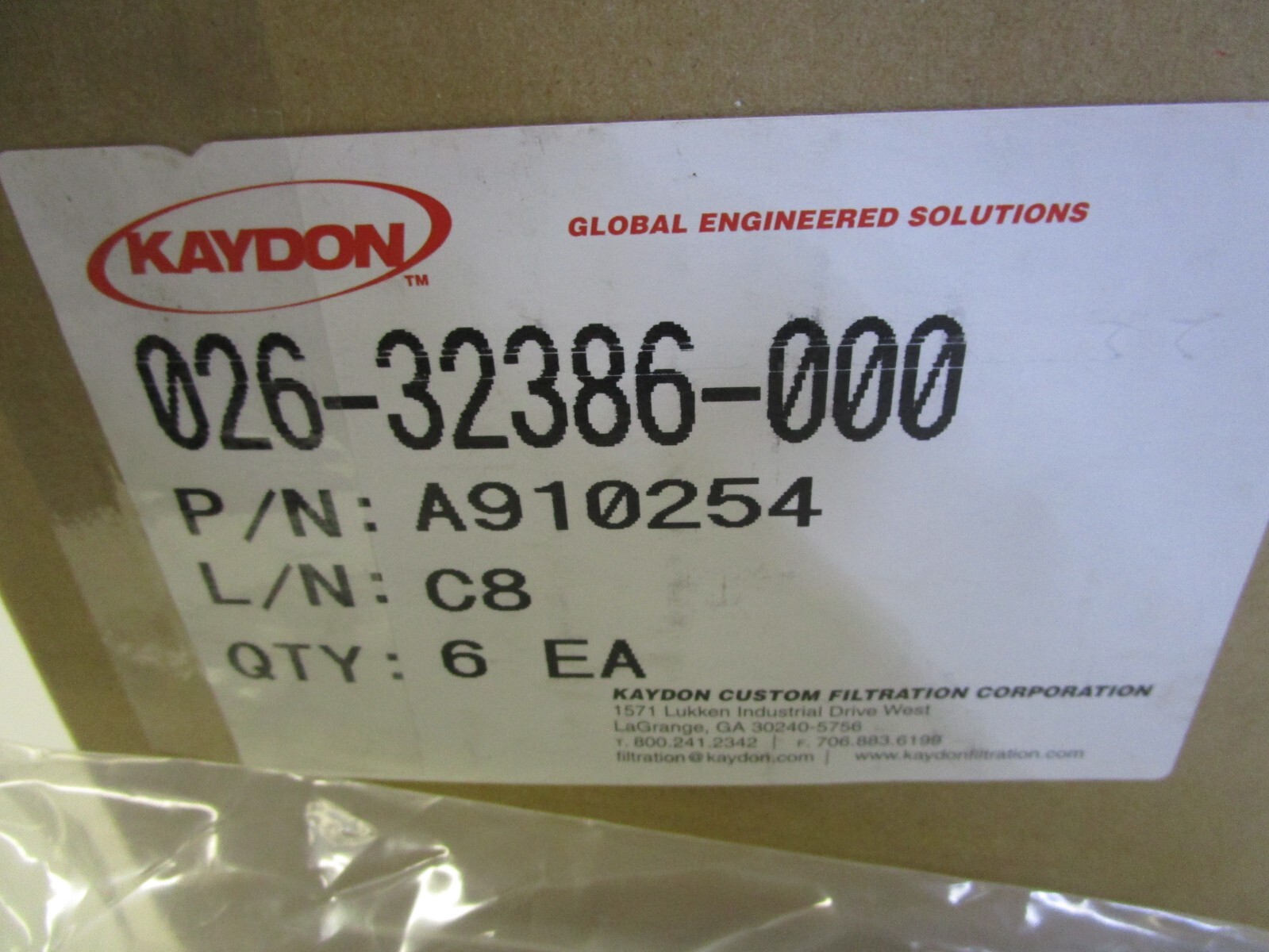 Kaydon Filters Box of 6 02632386000 for sale online eBay