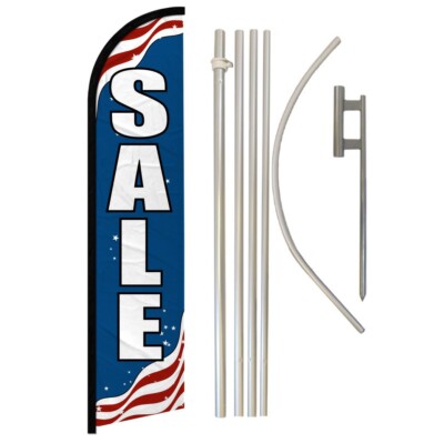 Sale Windless Banner Swooper Advertising Flag Pole Kit Sale Here Patriotic
