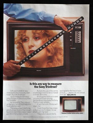 Original 1975 Werbung Sony Trinitron Farbfernseher