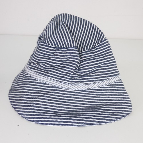 Boys JoJo Maman Bébé Sun Hat Baby Navy Nautical Stripe Bucket Summer Sun 1 2 yrs - Picture 5 of 11