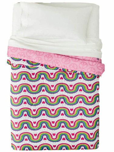 Dreamworks Trolls Reversible Microfiber Twin Bed Comforter With Rainbow - Picture 2 of 3