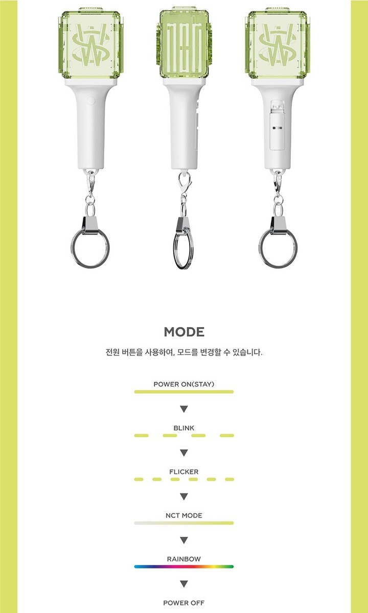 NCT WISH OFFICIAL MINI FANLIGHT KEY RING VER.2.0/LIGHT STICK MD