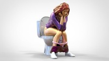 Woman on Toilet HO 1:87 miniature figure no preiser
