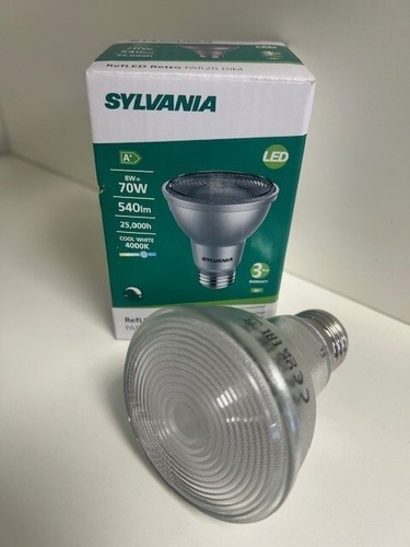 LED Sylvania 8W= 70W E27 ES Par20 4000k Cool White Dimmable Reflector Light Bulb - Picture 7 of 10