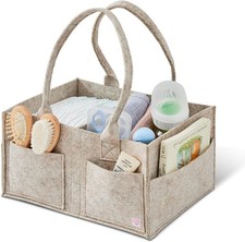 Upgraded Baby Diaper Caddy Organizer, Portable Nursery Storage Bin with Handle,