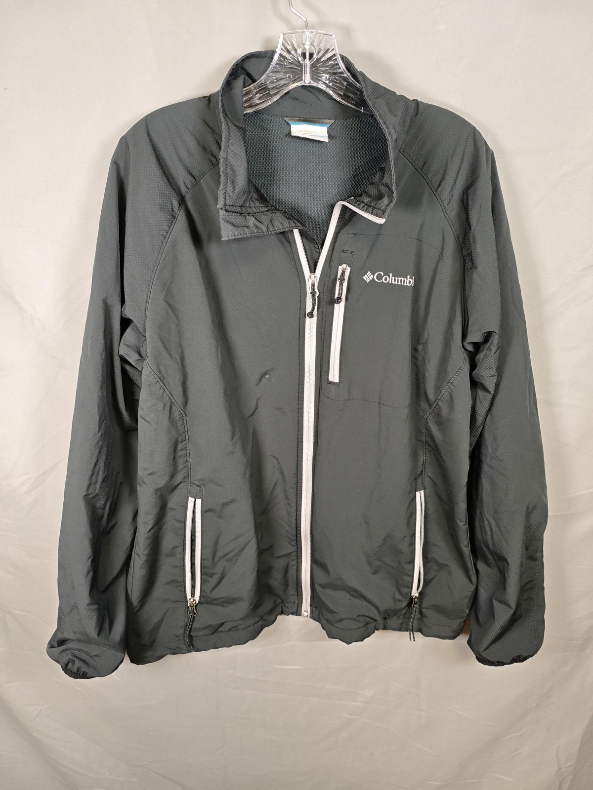 Columbia Full Zip Windbreaker Jacket Large Lightweight Hiking