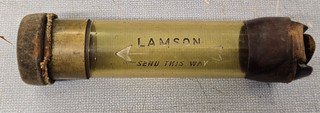 Vintage Lamson Pneumatic Tube Carrier / Old Style Skyscraper Mail System Unit