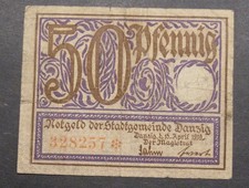 50 Pfennig 1919 Danzig. SELTEN !