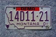 2001 2002 Montana DEMO DEALER License Plate