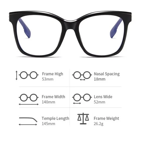 Square Glasses Anti Blue Light Blocking Computer Gaming Reading Eyewear Unisex - Picture 2 of 11