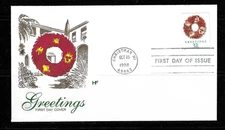 US SC # 3247 Chili pepper wreath , Christmas 1998 . FDC .  HF Cachet