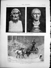 Antique Print Treasures British Museum Marble Julius Caesar Mail Snow 1872 19th