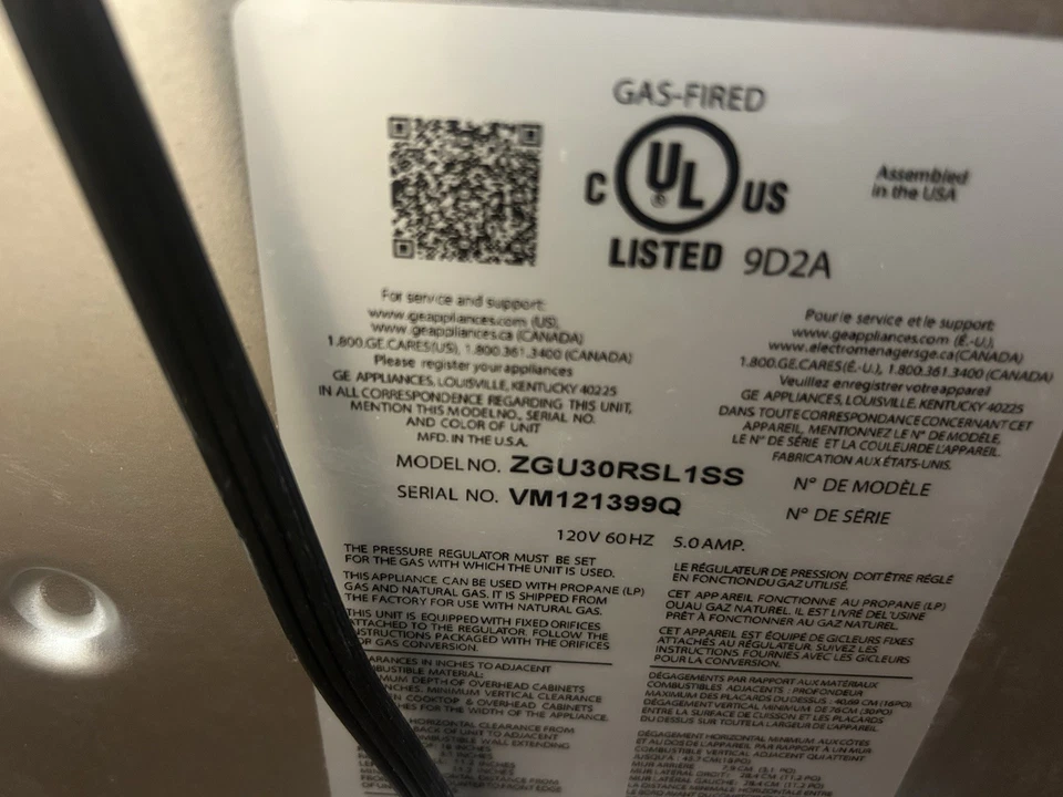 Cooktop a gás embutido profundo monograma 30" (gás natural) ZGU30RSLSS - Imagem 3 de 3