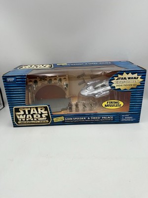 1998 Galoob Action Fleet Star Wars Episode 1 Gian Speeder & Theed Palace In Box