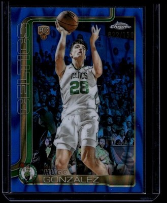 2025-26 Topps Chrome Basketball Hugo Gonzalez #278 RC Blue Wave Refractor /150