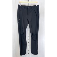FJALLRAVEN Abisko Trail Stretch Trousers Pants Zip Fly Hike Camp Black Size 12