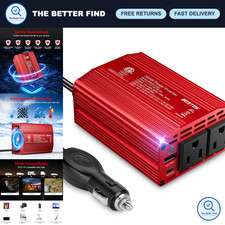 300W Power Inverter DC 12-17V to AC 110V - Car Plug Adapter, Portable Outlet