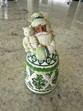 Jim Shore Evergreen Santa with Kitty Cat 2004 by Heartwood Creek